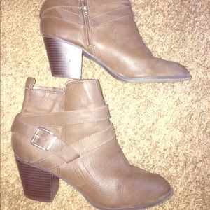 Accent Buckle Heeled Booties